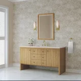 Hudson 60" Single Vanity, Light Natural Oak, w/ 3 CM Siberian Silestone Top