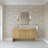 Hudson 60" Single Vanity, Light Natural Oak, w/ 3 CM Tajnar Eclos Top