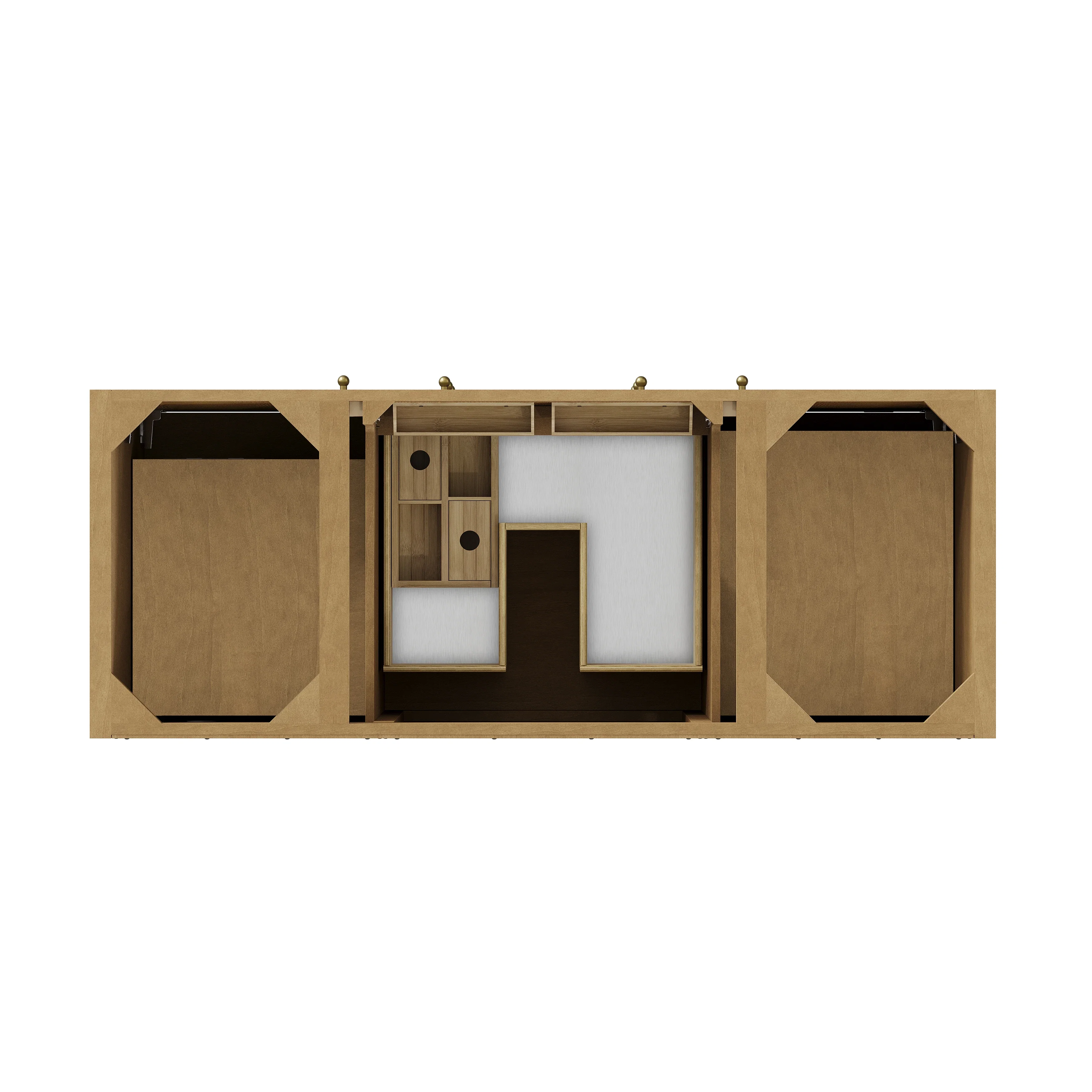 Hudson 60" Single Vanity, Light Natural Oak w/ 3 CM Ethereal Noctis Top w/ FreePower Wireless Charger