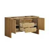 Hudson 60" Single Vanity, Light Natural Oak w/ 3 CM Ethereal Noctis Top w/ FreePower Wireless Charger