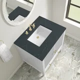 Myrrin 30" Single Vanity, Bright White w/ 3 CM Charcoal Soapstone Silestone Top
