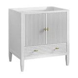 Myrrin 30" Single Vanity, Bright White w/ 3 CM Eternal Jasmine Pearl Silestone Top