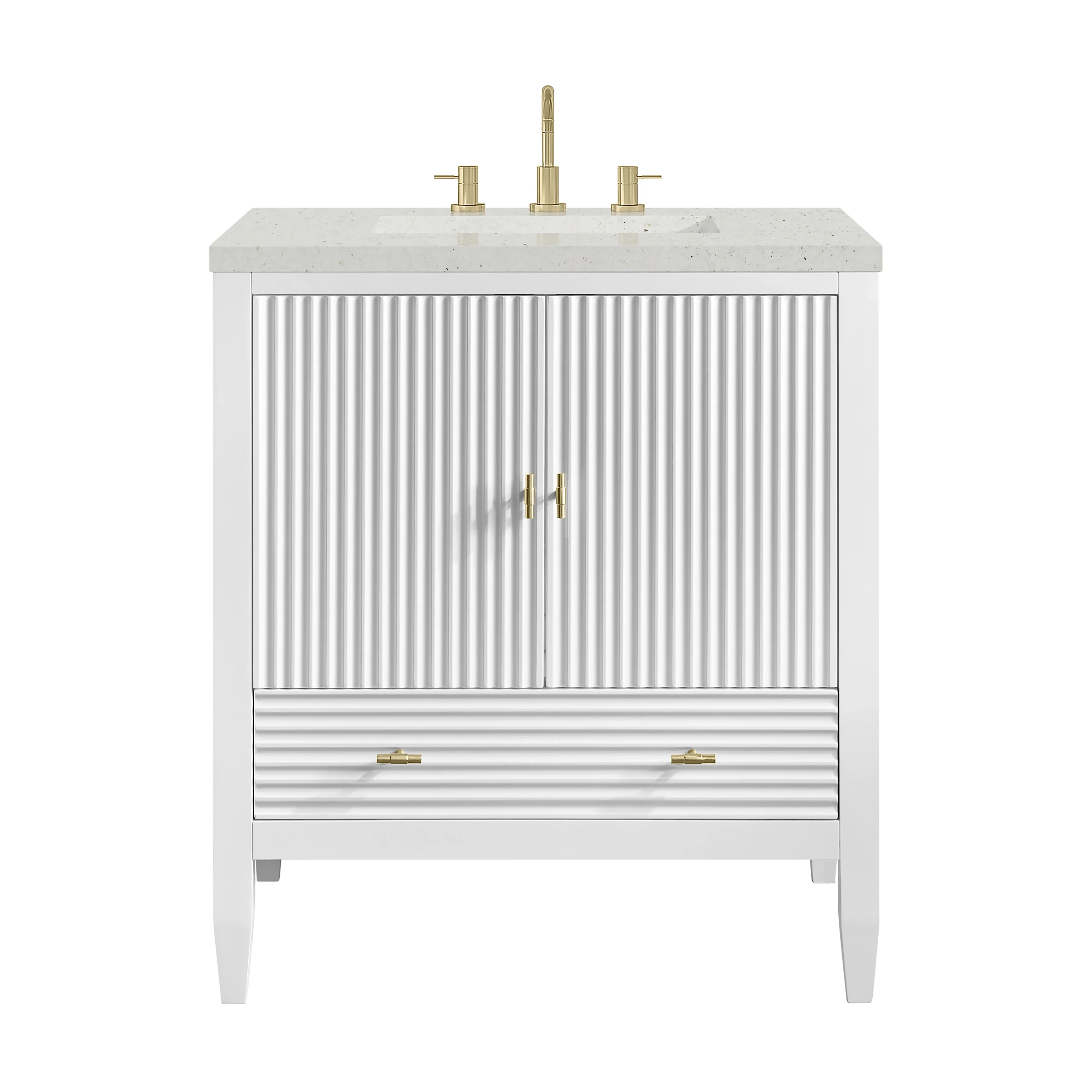 Myrrin 30" Single Vanity, Bright White w/ 3 CM Lime Delight Silestone Top