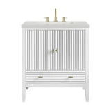 Myrrin 30" Single Vanity, Bright White w/ 3 CM Lime Delight Silestone Top