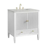 Myrrin 30" Single Vanity, Bright White w/ 3 CM Lime Delight Silestone Top