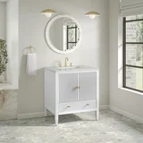 Myrrin 30" Single Vanity, Bright White w/ 3 CM Lime Delight Silestone Top