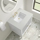 Myrrin 30" Single Vanity, Bright White w/ 3 CM Lime Delight Silestone Top