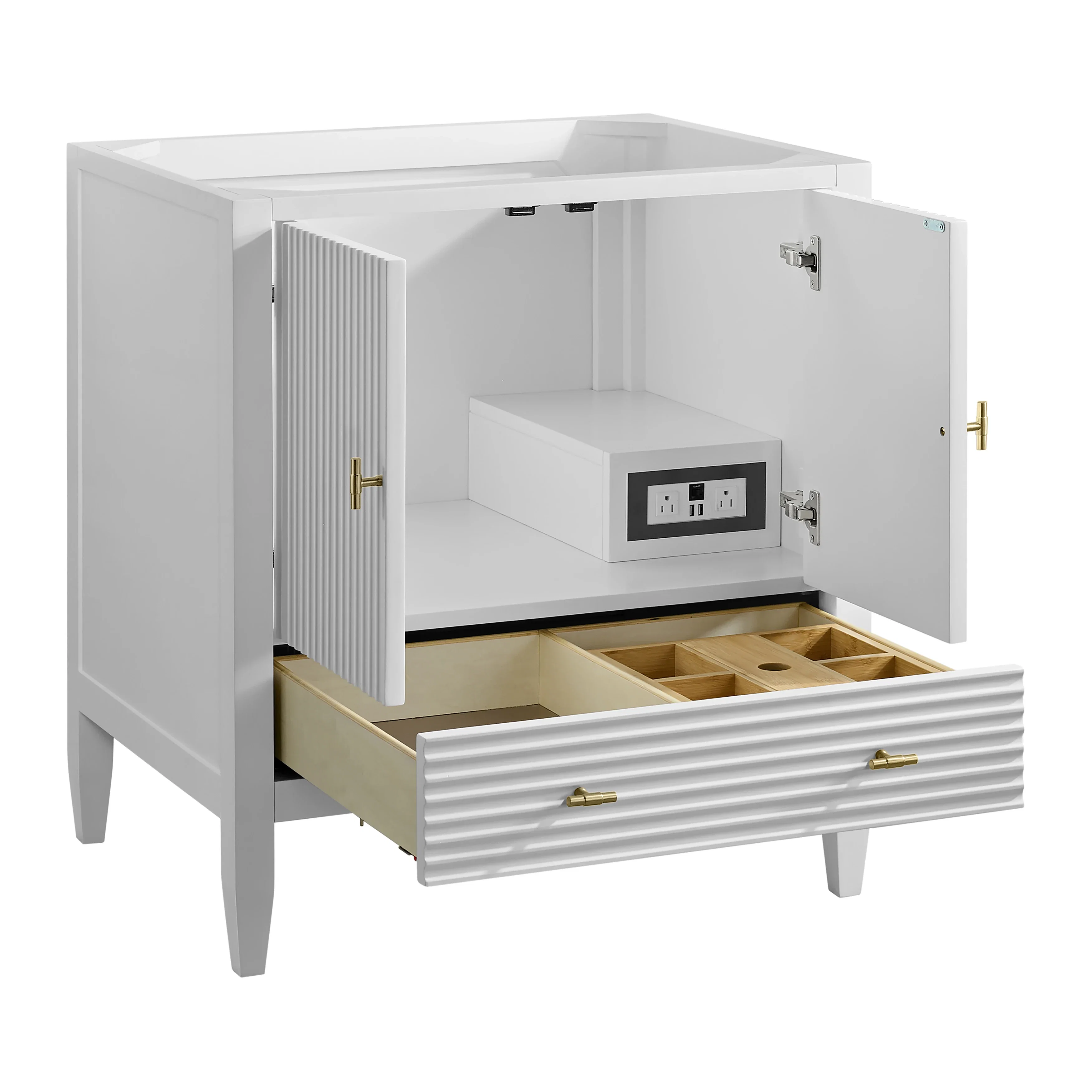 Myrrin 30" Single Vanity, Bright White w/ 3 CM Lime Delight Silestone Top