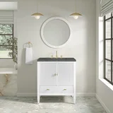 Myrrin 30" Single Vanity, Bright White w/ 3 CM Parisien Bleu Silestone Top