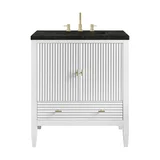 Myrrin 30" Single Vanity, Bright White w/ 3 CM Phantome Eclos Top