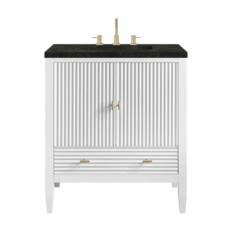 Myrrin 30" Single Vanity, Bright White w/ 3 CM Phantome Eclos Top
