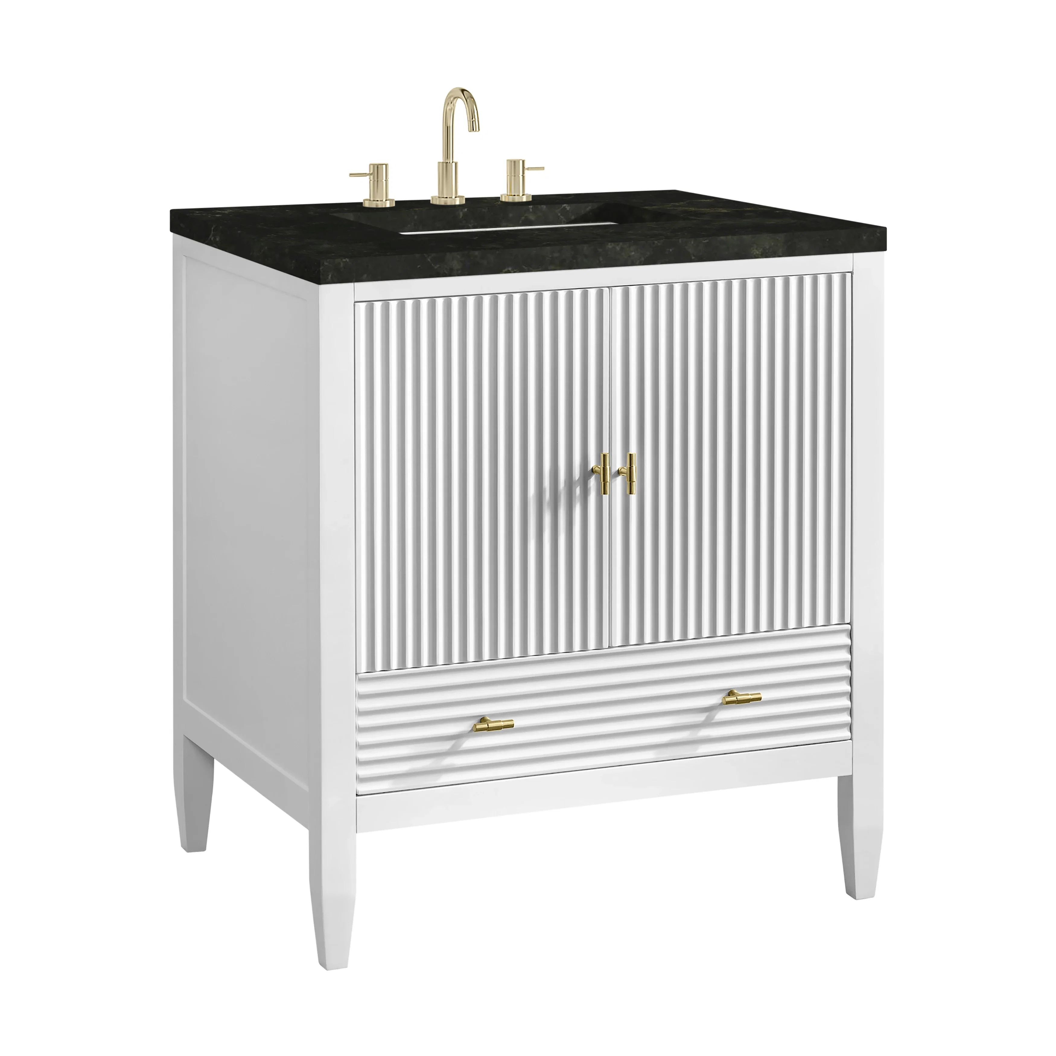 Myrrin 30" Single Vanity, Bright White w/ 3 CM Phantome Eclos Top