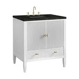 Myrrin 30" Single Vanity, Bright White w/ 3 CM Phantome Eclos Top