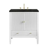 Myrrin 30" Single Vanity, Bright White w/ 3 CM Phantome Eclos Top