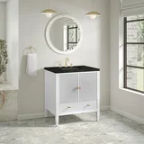 Myrrin 30" Single Vanity, Bright White w/ 3 CM Phantome Eclos Top
