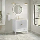 Myrrin 30" Single Vanity, Bright White w/ 3 CM Siberian Silestone Top