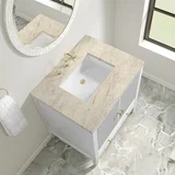 Myrrin 30" Single Vanity, Bright White w/ 3 CM Tajnar Eclos Top