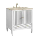 Myrrin 30" Single Vanity, Bright White w/ 3 CM Tajnar Eclos Top