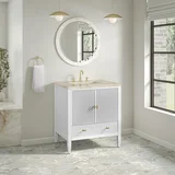Myrrin 30" Single Vanity, Bright White w/ 3 CM Tajnar Eclos Top