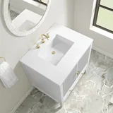 Myrrin 30" Single Vanity, Bright White w/ 3 CM White Zeus Silestone Top