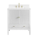 Myrrin 30" Single Vanity, Bright White w/ 3 CM White Zeus Silestone Top