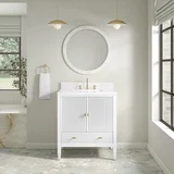 Myrrin 30" Single Vanity, Bright White w/ 3 CM White Zeus Silestone Top
