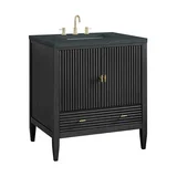 Myrrin 30" Single Vanity, Carbon Oak w/ 3 CM Charcoal Soapstone Silestone Top