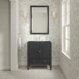 Myrrin 30" Single Vanity, Carbon Oak w/ 3 CM Charcoal Soapstone Silestone Top