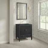 Myrrin 30" Single Vanity, Carbon Oak w/ 3 CM Charcoal Soapstone Silestone Top