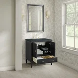 Myrrin 30" Single Vanity, Carbon Oak w/ 3 CM Charcoal Soapstone Silestone Top