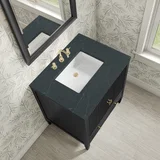 Myrrin 30" Single Vanity, Carbon Oak w/ 3 CM Charcoal Soapstone Silestone Top