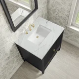 Myrrin 30" Single Vanity, Carbon Oak w/ 3 CM Ethereal Noctis Silestone Top
