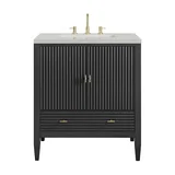 Myrrin 30" Single Vanity, Carbon Oak w/ 3 CM Lime Delight Silestone Top