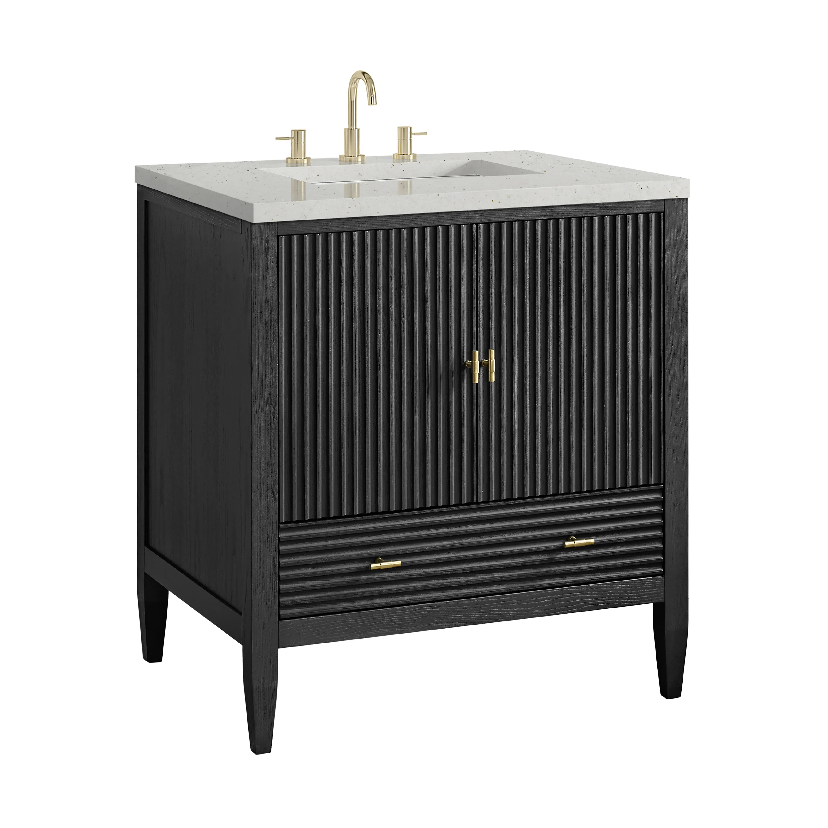 Myrrin 30" Single Vanity, Carbon Oak w/ 3 CM Lime Delight Silestone Top