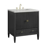 Myrrin 30" Single Vanity, Carbon Oak w/ 3 CM Lime Delight Silestone Top