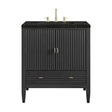 Myrrin 30" Single Vanity, Carbon Oak w/ 3 CM Phantome Eclos Top