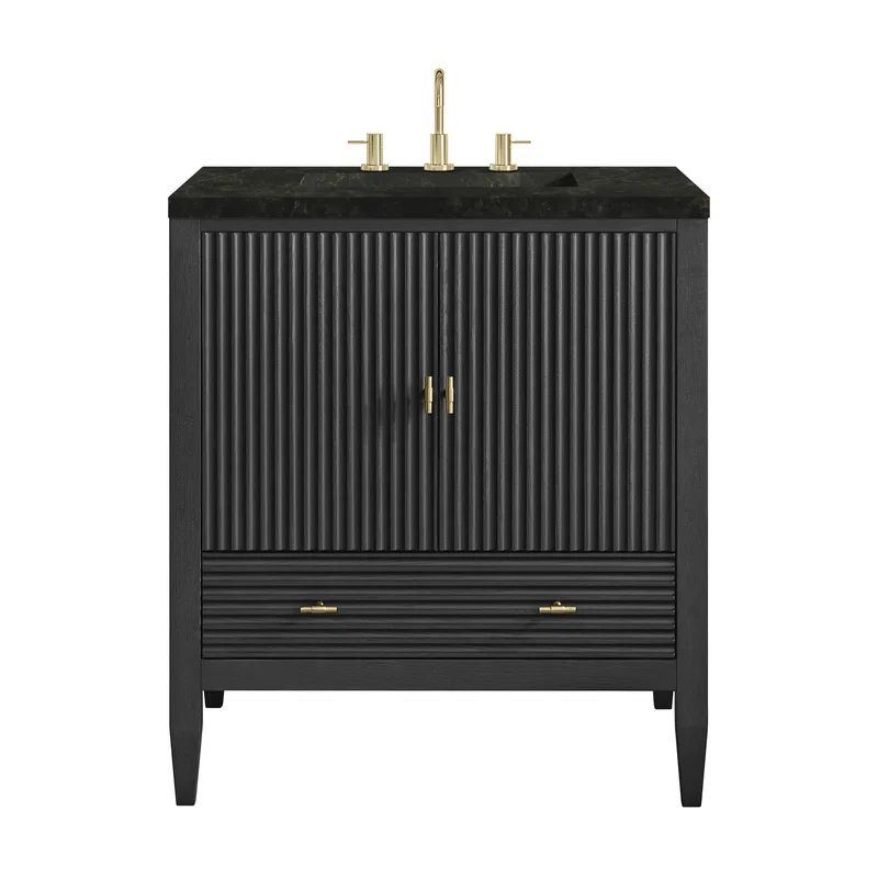 Myrrin 30" Single Vanity, Carbon Oak w/ 3 CM Phantome Eclos Top