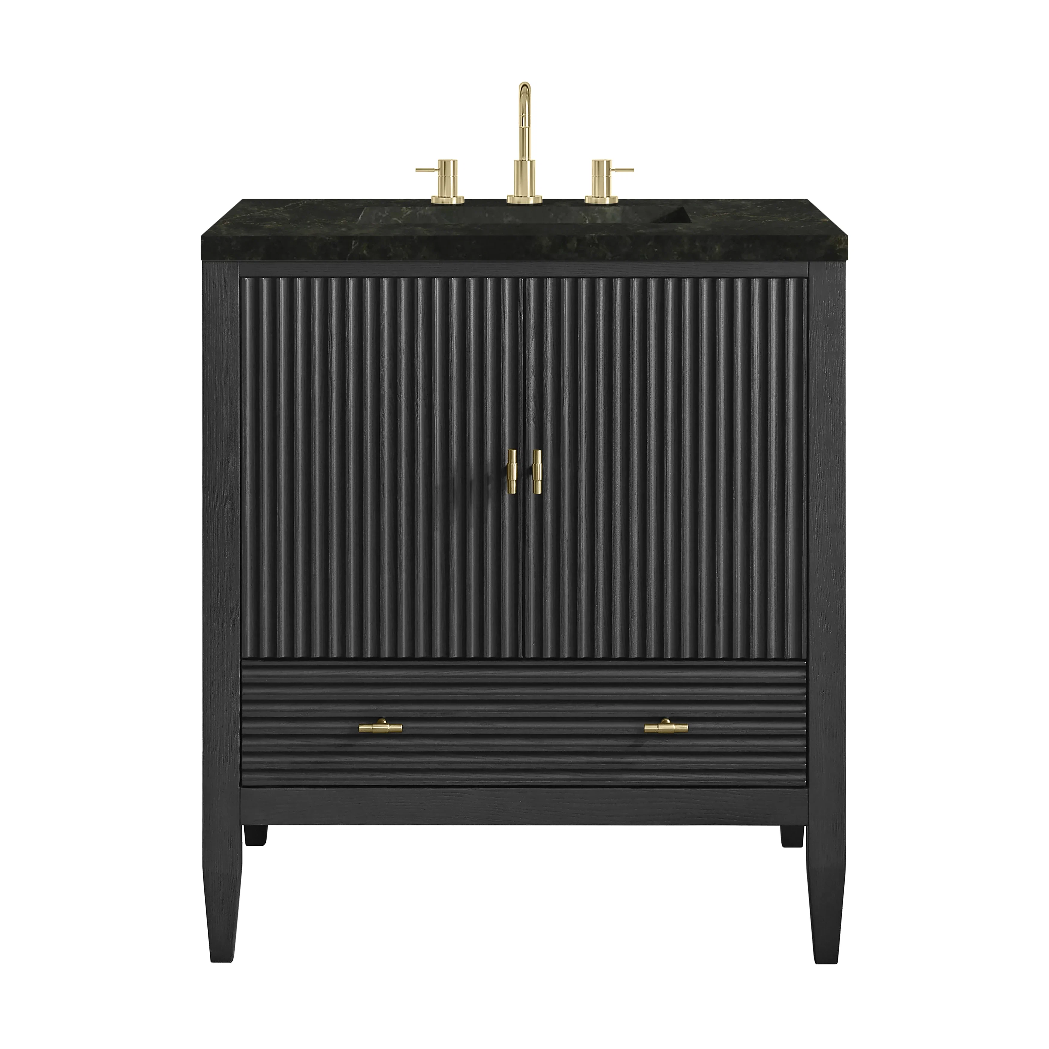 Myrrin 30" Single Vanity, Carbon Oak w/ 3 CM Phantome Eclos Top
