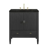 Myrrin 30" Single Vanity, Carbon Oak w/ 3 CM Phantome Eclos Top