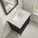 Myrrin 30" Single Vanity, Carbon Oak w/ 3 CM Siberian Silestone Top