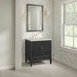 Myrrin 30" Single Vanity, Carbon Oak w/ 3 CM Siberian Silestone Top
