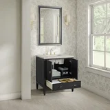 Myrrin 30" Single Vanity, Carbon Oak w/ 3 CM Siberian Silestone Top
