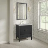 Myrrin 30" Single Vanity, Carbon Oak w/ 3 CM Victorian Silver Silestone Top