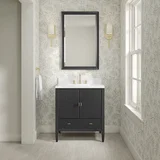 Myrrin 30" Single Vanity, Carbon Oak w/ 3 CM White Zeus Silestone Top