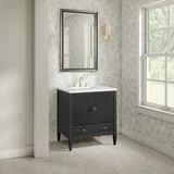 Myrrin 30" Single Vanity, Carbon Oak w/ 3 CM White Zeus Silestone Top