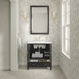 Myrrin 30" Single Vanity, Carbon Oak w/ 3 CM White Zeus Silestone Top