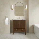Myrrin 30" Single Vanity, Mid-Century Walnut w/ 3 CM Lime Delight Silestone Top