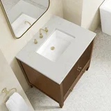 Myrrin 30" Single Vanity, Mid-Century Walnut w/ 3 CM Lime Delight Silestone Top