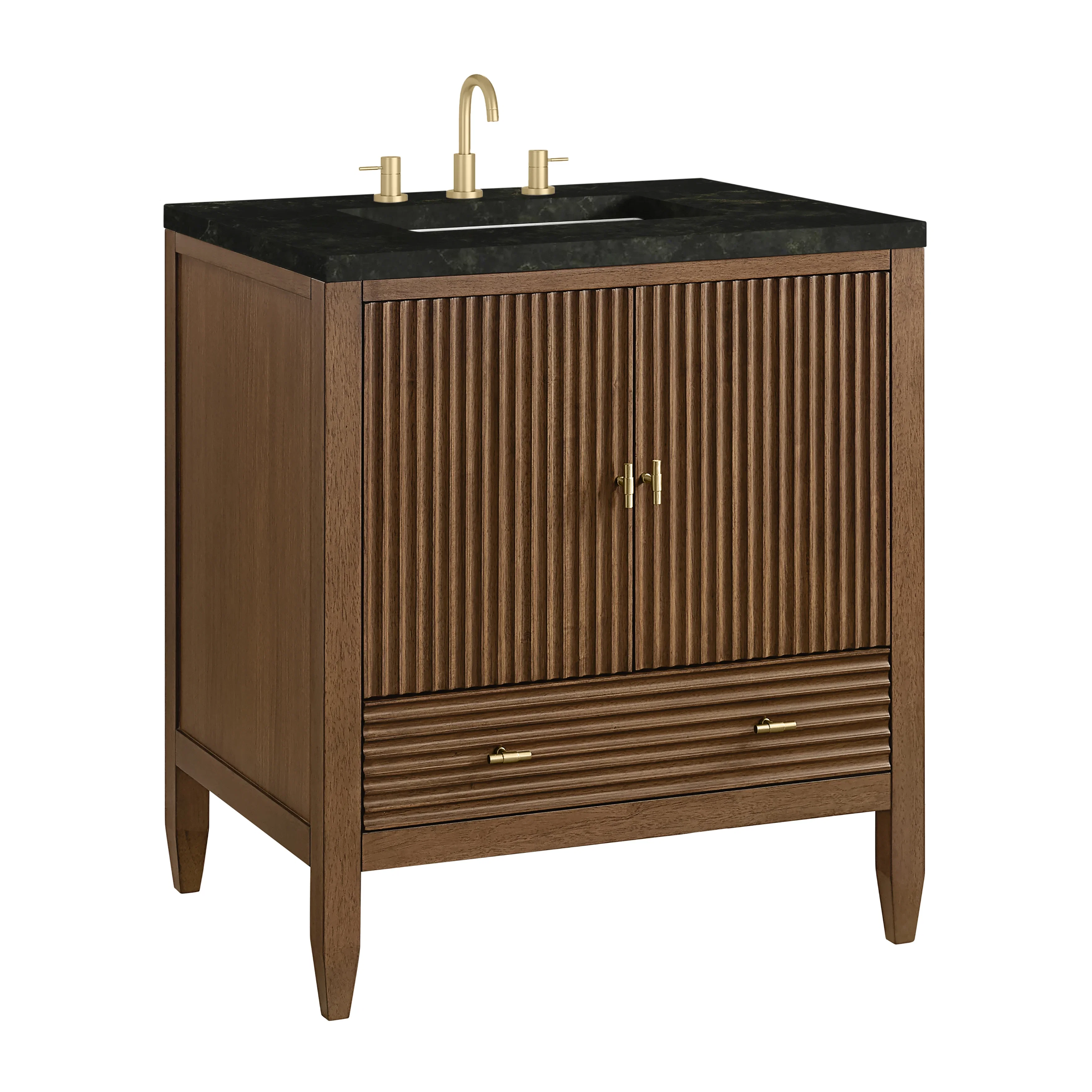 Myrrin 30" Single Vanity, Mid-Century Walnut w/ 3 CM Phantome Eclos Top