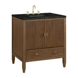 Myrrin 30" Single Vanity, Mid-Century Walnut w/ 3 CM Phantome Eclos Top